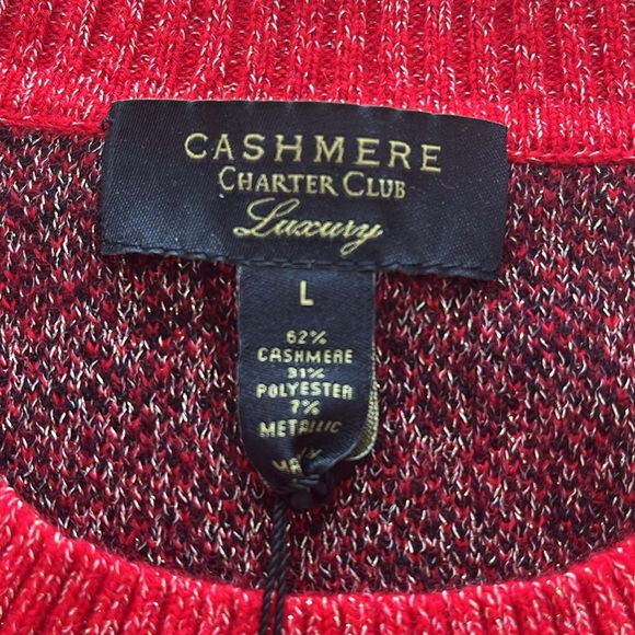 Cashmere Charter Club Sweater Round Neck Golden buttons design - Picture 2 of 5
